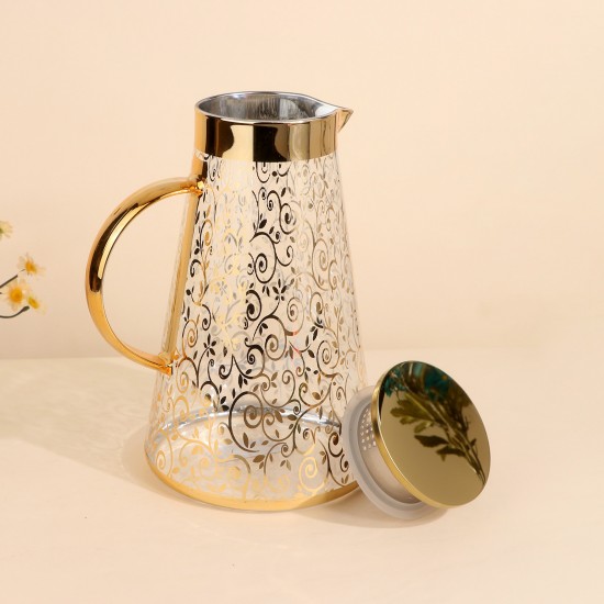 Jack Glass Juice Bottle with Gold Engravings - 1.8 Liters - 2M1T600266