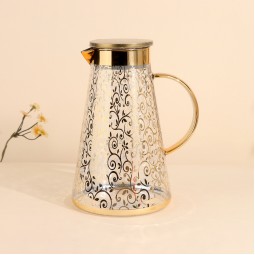 Jack Glass Juice Bottle with Gold Engravings - 1.8 Liters - 2M1T600266