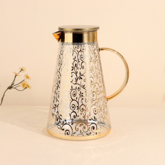 Jack Glass Juice Bottle with Gold Engravings - 1.8 Liters - 2M1T600266