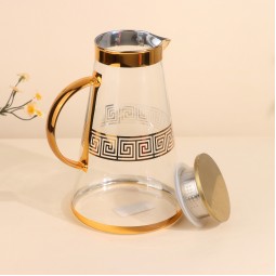 Jack Glass Juice Bottle with Gold Engravings - 1.8 Liters - 2M1T600267 Jack Glass Juice Bottle with Gold Engravings - 1.8 Liters - 2M1T600267