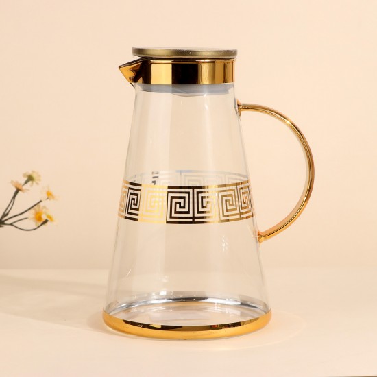 Jack Glass Juice Bottle with Gold Engravings - 1.8 Liters - 2M1T600267 Jack Glass Juice Bottle with Gold Engravings - 1.8 Liters - 2M1T600267