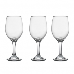Glass juice glasses set with elegant base / 3 pieces
