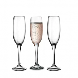 Glass juice glasses set with elegant base - 3 pieces