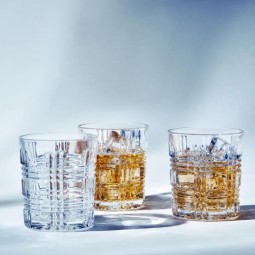 Set of glass juice cups - transparent - 6 pieces - 8 x 9 cm
