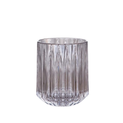 Set of striped glass juice cups - transparent - 6 pieces/10x8 cm