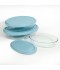 Oval Glass Tray Set with Plastic Lids - 3 Pieces - 2M1GG900065