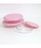 Oval Glass Tray Set with Plastic Lids - Pink - 3 Pieces - 2M1GG900068