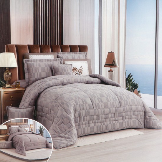 طقم لحاف بتصميم مميز نفرين مقاس 240 × 260 سم - 2GG4-A01-102
