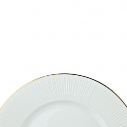Ceramic Serving Platter - White with Gold Rims - 16 x 16 cm