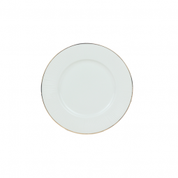 Ceramic Serving Platter - White with Gold Rims - 19 x 19 cm