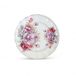 Pink Floral Patterned Plate - 24 x 24 cm