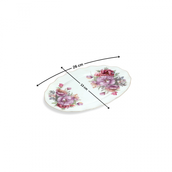 Floral Patterned Plate - 26 x 13 cm Floral Patterned Plate - 26 x 13 cm