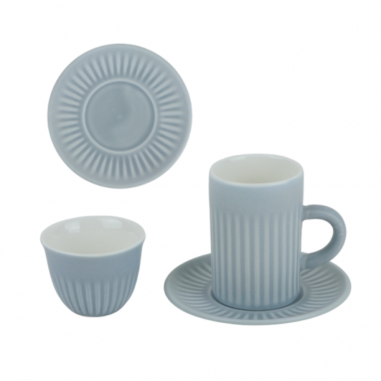 Ceramic coffee and tea cup set - gray - 36 pieces Ceramic coffee and tea cup set - gray - 36 pieces