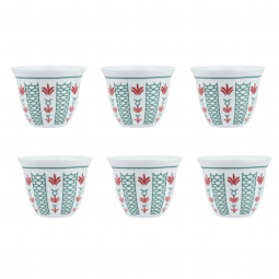 Al Badia coffee cup set - green - 6 pieces