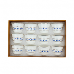 Blue ceramic coffee cup set - 12 pieces - 2UU002-029