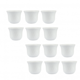 A set of coffee and tea cups - white - ice - 36 pieces