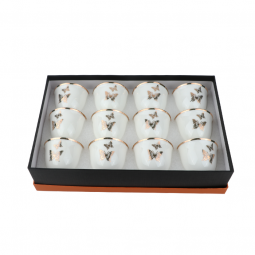 Butterfly Coffee Cup Set - 12 Pieces