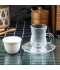 Coffee and tea cup set - elegant - white and transparent stripes - 36 pieces Coffee and tea cup set - elegant - white and transparent stripes - 36 pieces