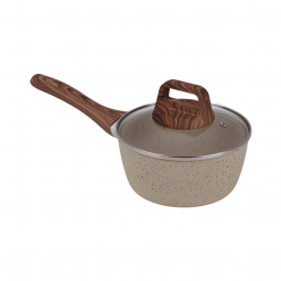 Granite pot with glass lid, 16 cm