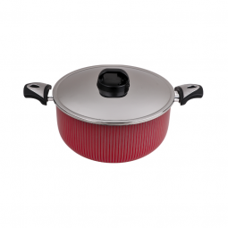 Aluminum pot with aluminum lid, 24 cm