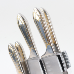 Kitchen knife set with acrylic base, 6 pieces