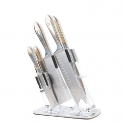 Kitchen knife set with acrylic base, 6 pieces