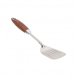 Flat spoon with wooden handle, 33 cm