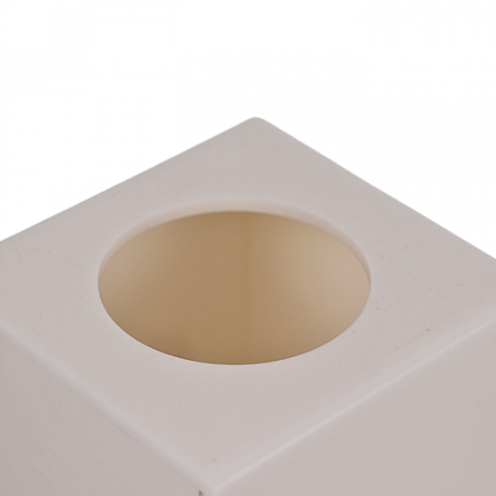 Square beige acrylic tissue box - 13*13 cm