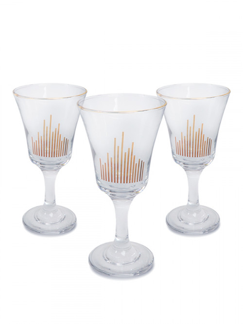 Juice cups decorated in golden color 3 pieces