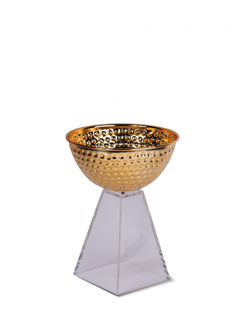 Golden Hala holder with acrylic base size 14.5*9*20cm