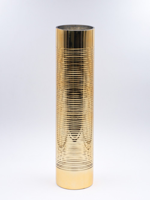 Round golden glass vase size: 50 * 12 cm