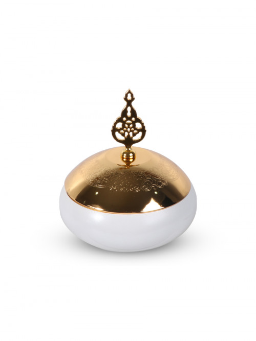 A Large size chandelier dates bowl, golden white color