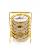 Stand for serving plates, a vertical solution, golden color