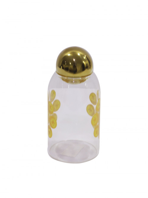Glass bottle for storage with golden ball cap 750 ml
