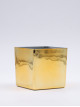 Square golden glass vase size: 10 cm