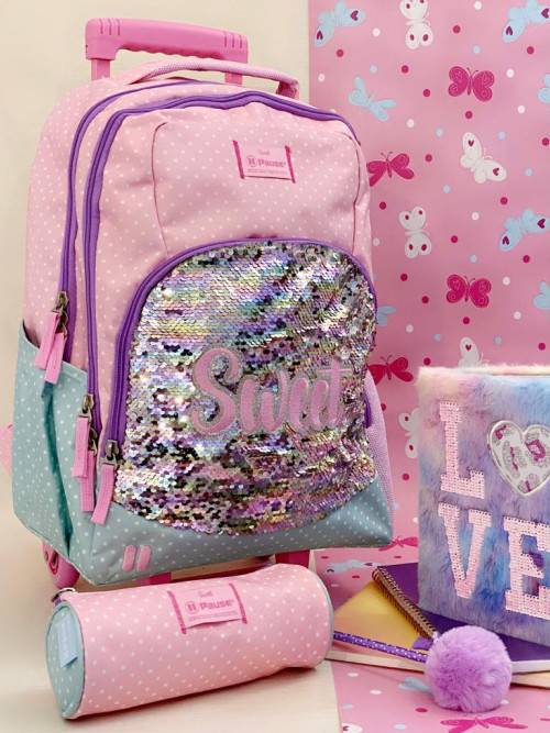Trolley backpack for girls, cool design