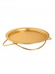 Tray Presentation of Infinity Round, matte golden color