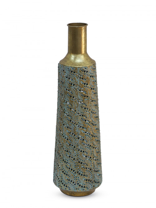 Metal jar, golden/turquoise, size 60*15 cm