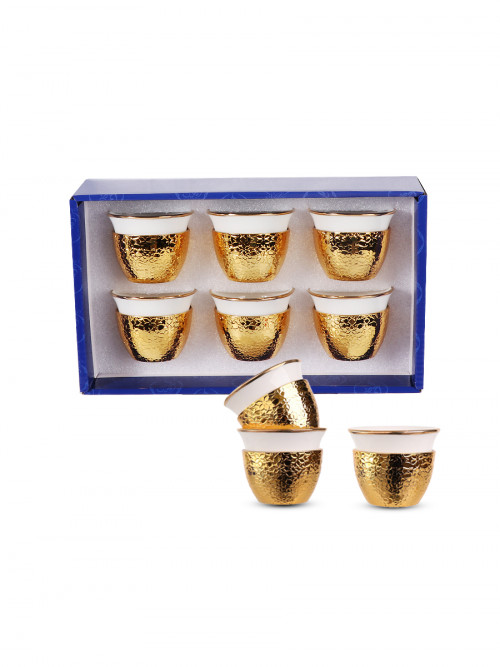 Star cups set golden, 6 pieces