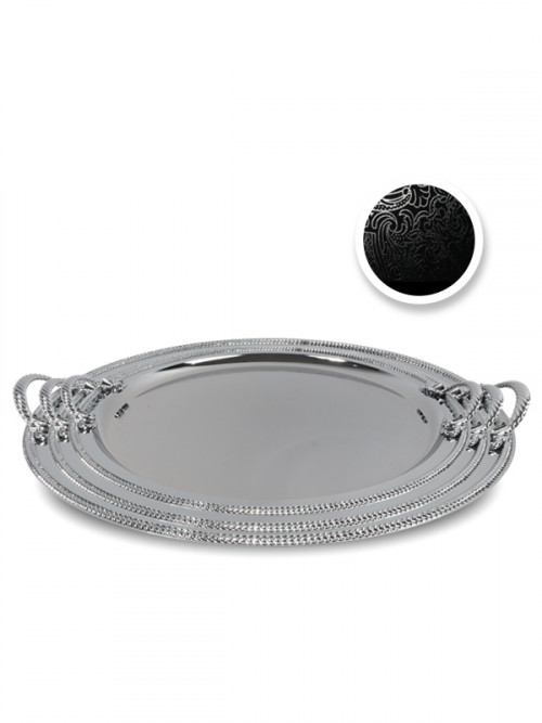 Tabasi set, silver color circular,3 pieces