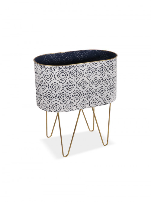 Decorative Corner Blue Color Overall, 18 High Vanity Stool