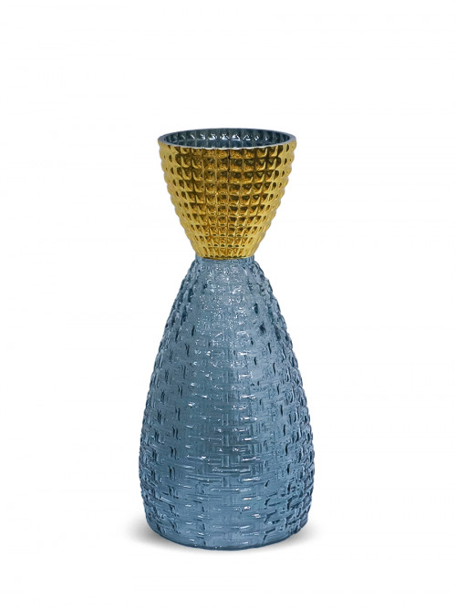 Clear/golden glass vase size 35*15cm