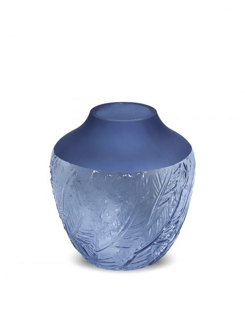 Clear glass vase / blue size 22 * ​​12 cm
