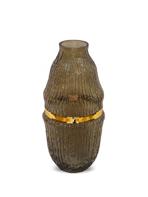 Glass vase golden / transparent size 31/8 cm