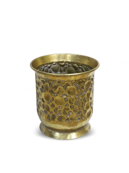 Small golden artificial flower pot 27X24 cm