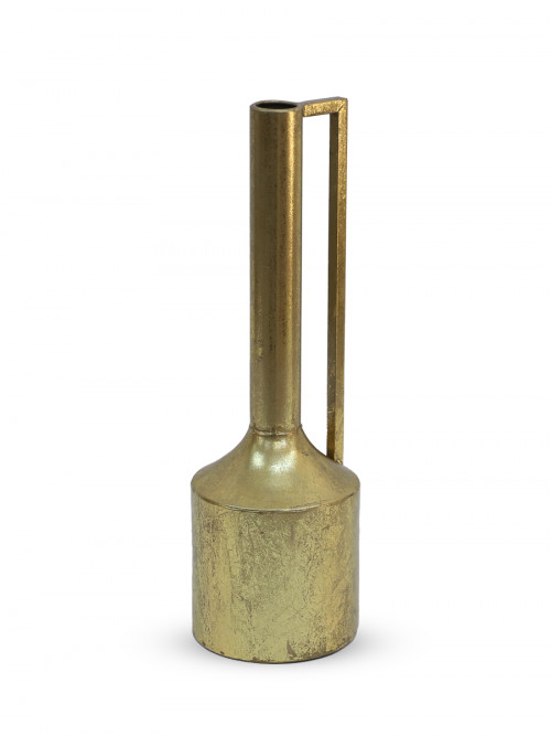 Metal vase, golden color, size 40 * 13 cm