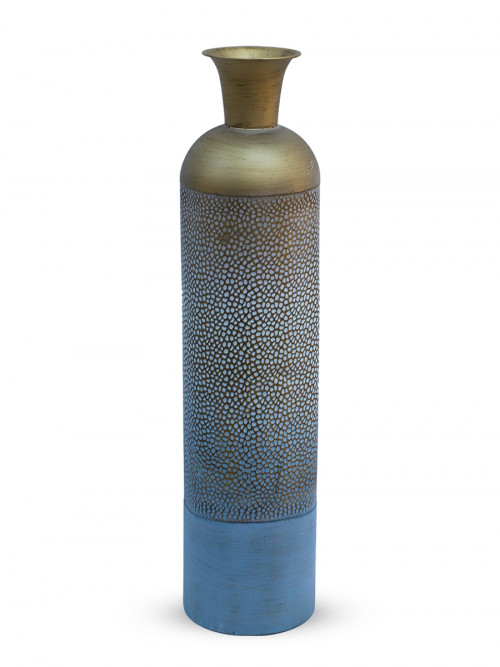 Metal jar, golden/turquoise, size 80*18 cm