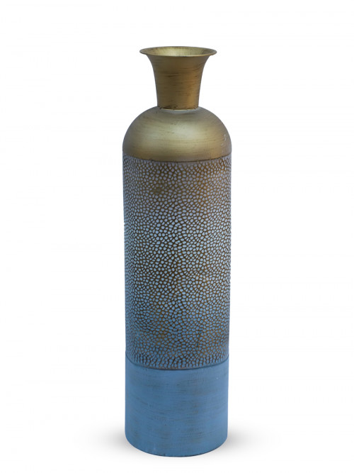 Metal jar, golden/turquoise, size 70*18 cm