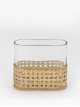 Clear glass vase with golden edges: 16 * 15 cm