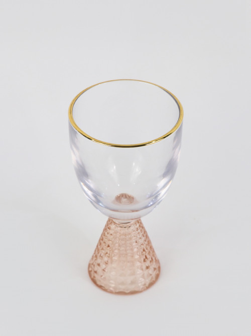 Clear glass vase with golden edges: 15 * 8 cm